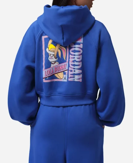 Nike Jordan x Brooklyn Space Jam Blue Cropped Hoodie
