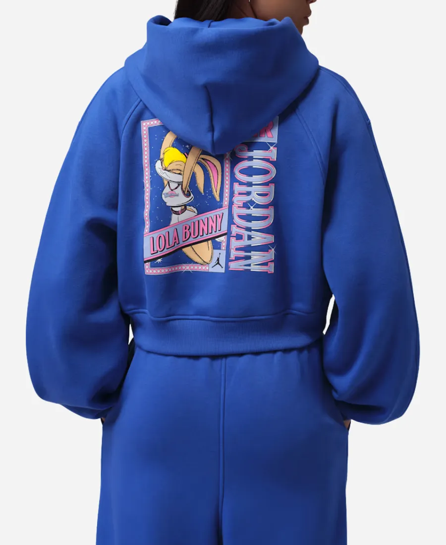 Nike Jordan x Brooklyn Space Jam Cropped Hoodie Nike Jordan x Brooklyn Space Jam Blue Cropped Hoodie