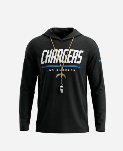 Nike LA Chargers Preseason Jim Harbaugh Hooded T-Shirt