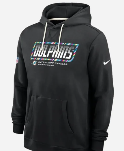Nike Miami Dolphins Jeff Hafley Crucial Catch Sideline Dri-FIT Black Hoodie
