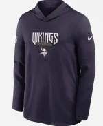Nike Minnesota Vikings Rivalries 2026 Sideline Dri-FIT Purple Long-Sleeve Hooded T-Shirt