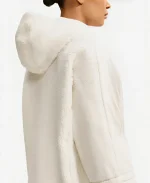 Nike x SKIMS Sherpa Full-Zip Up Oversized White Hooded Jacket