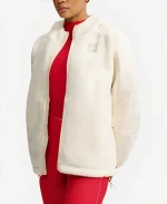 Nike x SKIMS Sherpa Full-Zip Up White Hooded Jacket