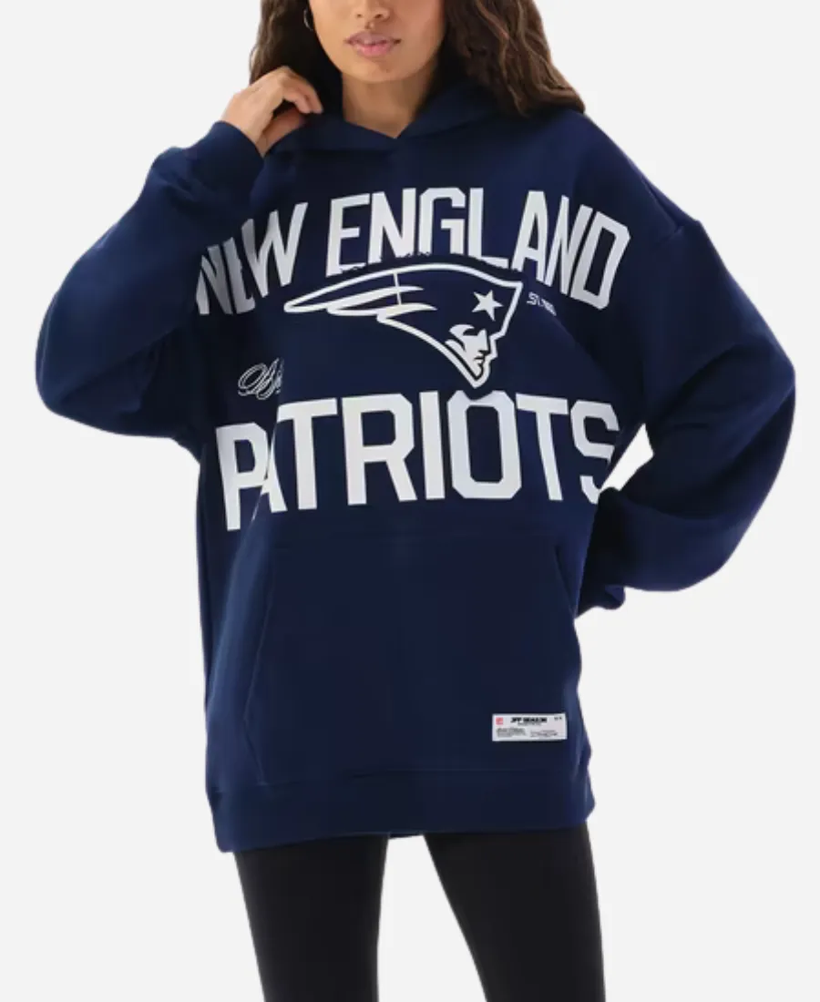 Off Season New England Patriots Oversized Hoodie Unisex Off Season New England Patriots 2026 Navy Blue Oversized Hoodie