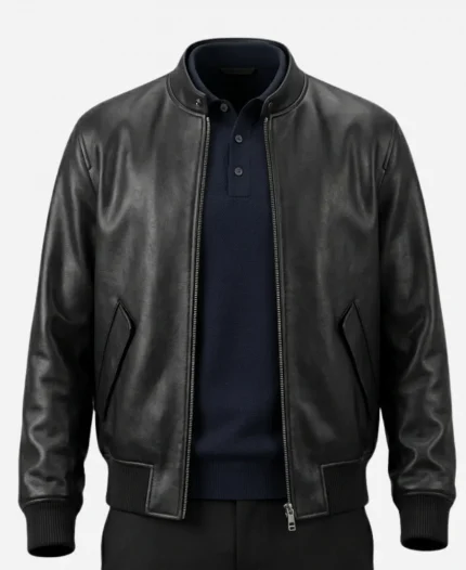 PFW Kevin De Bruyne Black Leather Jacket