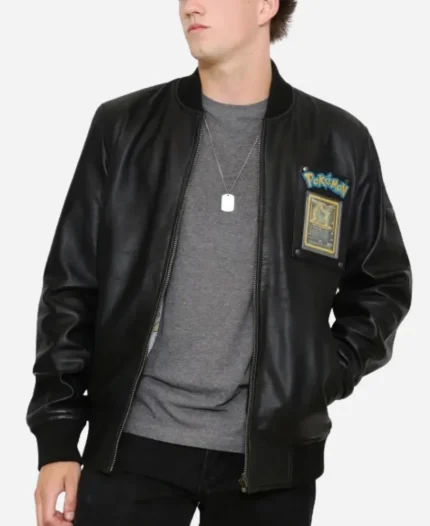 Pokemon Fire Dragon 2026 Full-Zip Leather Bomber Jacket