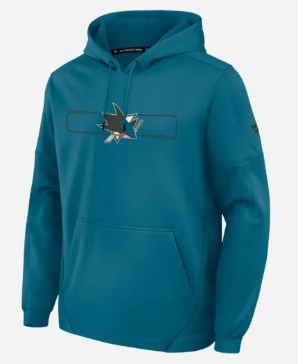 Fanatics San Jose Sharks Pro Rink Teal Authentic Fleece Hoodie