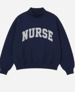 Seven To Seven Nurse Mockneck Navy Blue Sweatshirt