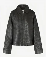 Sophia Geiss Woven Texture Leather Jacket