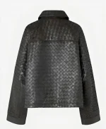 Sophia Geiss Woven Black Leather Jacket