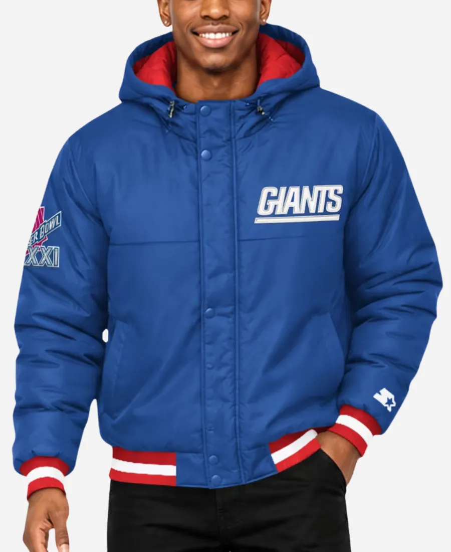 Starter NY Giants Super Bowl XXI Parka Hooded Jacket Starter NY Giants 2026 Super Bowl XXI Parka Hooded Jacket