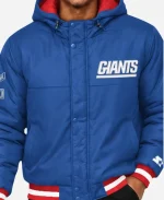 Starter New York Giants Super Bowl XXI Parka Royal Blue Hooded Jacket