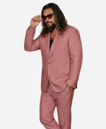 Street Fighter Los Angeles Premiere Jason Momoa Pink Pinstriped