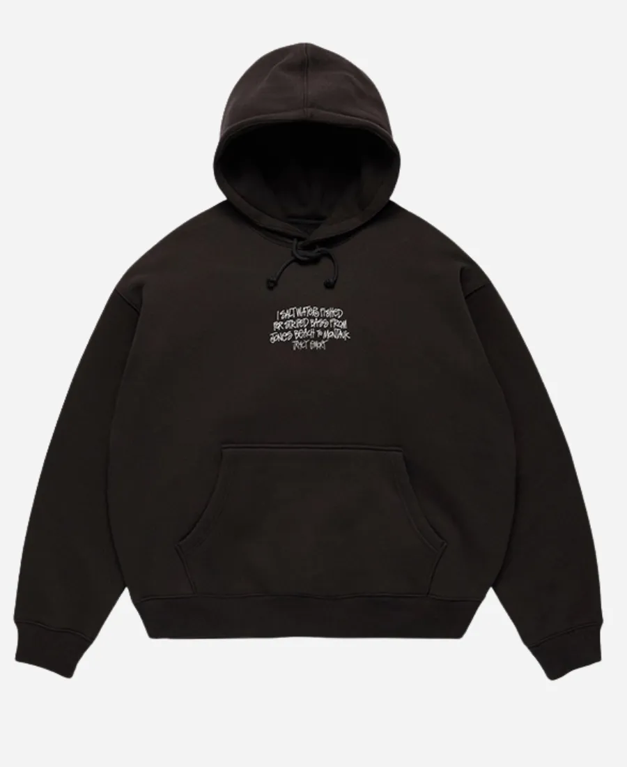 Stussy x Denim Tears New York Fishing Tour Hoodie Stussy x Denim Tears New York Fishing Tour Black Fleece Hoodie