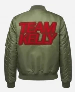 The Voice S30 Team Kelly Clarkson Olive Green Satin Bomber Jacket