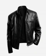 Travis Scott Milan FW Black Leather Jacket