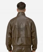 Adidas x ASOS Overhead Brown Leather Jacket