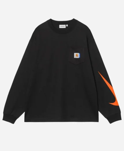 Unisex Carhartt WIP x Nike x SURPLUS Black Long Sleeve T-Shirt