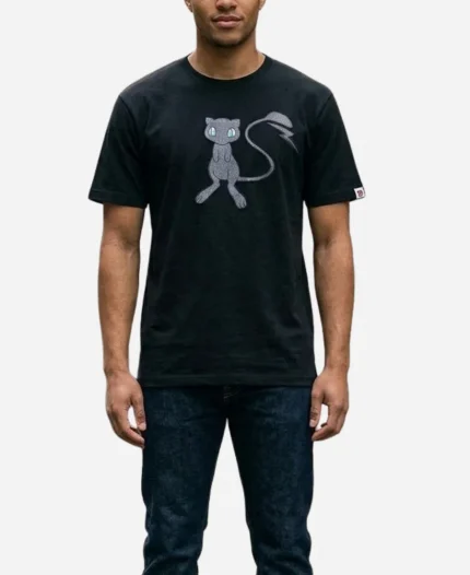 Unisex Fragment x Pokémon Mew Black Print T-Shirt