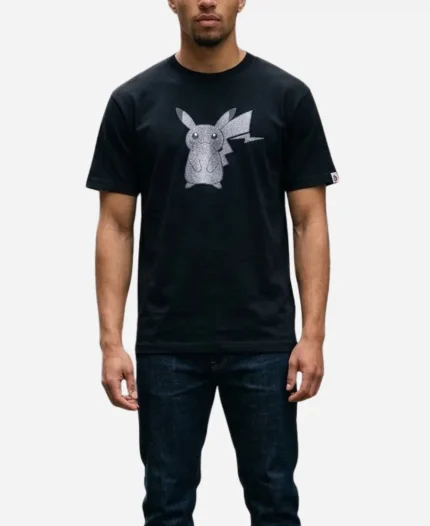 Unisex Fragment x Pokémon 2026 Pikachu Black Print T-Shirt