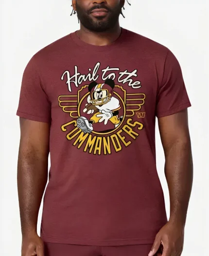 Unisex Mickey Mouse x Washington Commanders 2026 Homage Tri-Blend Burgundy T-Shirt