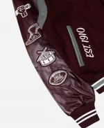 Unisex NCCU Eagles 2026 Motto 3.0 Maroon Wool Leather Varsity Jacket