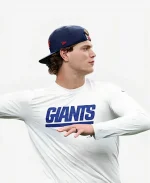 Unisex Nike J.J. McCarthy 2026 New York Giants White Long-Sleeve T-Shirt