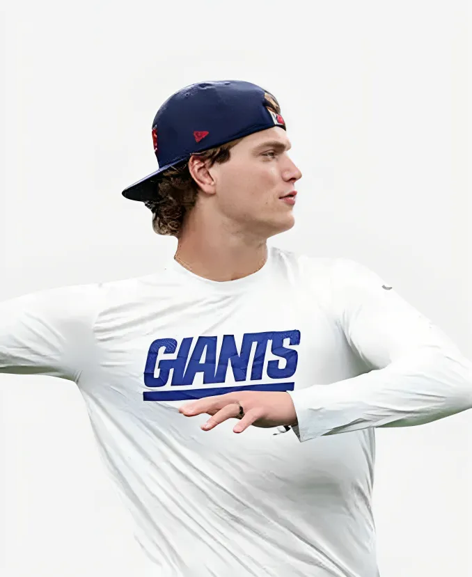 Unisex Nike J.J. McCarthy 2026 Giants White Long-Sleeve T-Shirt Unisex Nike J.J. McCarthy 2026 New York Giants White Long-Sleeve T-Shirt