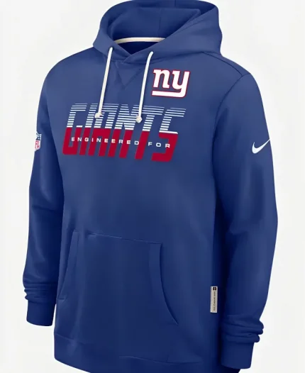 Unisex Nike New York Giants Malik Nabers 2026 Sideline Blue Hoodie