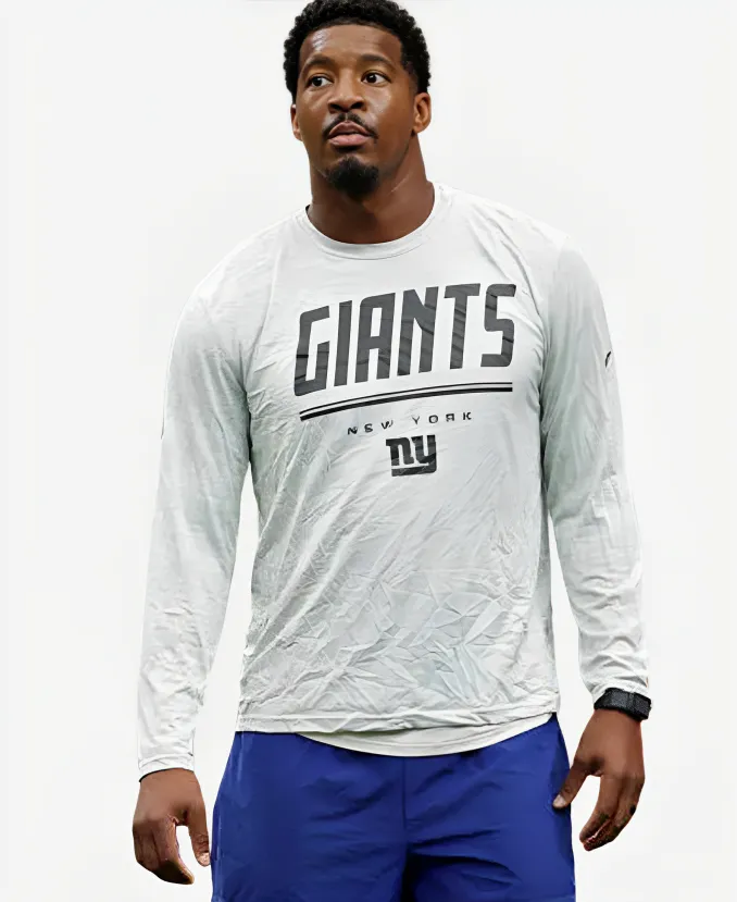 Unisex Nike New york Giants Jameis Winston 2026 White Long Sleeve T-Shirt Jameis Winston Giants 2026 Quarterback Long Sleeve T-Shirt