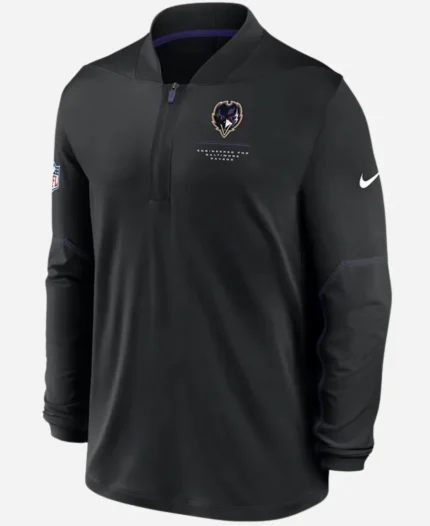 Unisex Nike Sideline Dri-FIT Baltimore Ravens 2026  Black Quarter-Zip Top