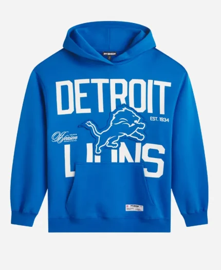 Unisex Off Season Detroit Lions Blue Oversized Hoodie