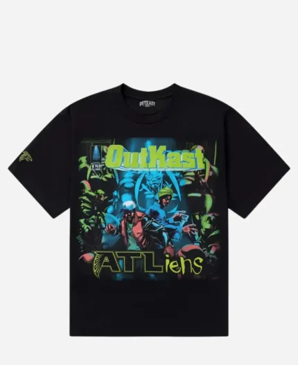 Unisex Outkast x Atlanta Falcons 30th Anniversary Album Cover Black T-Shirt