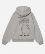 Unisex Patta x Carhartt WIP Grey Heather Fleece Hooded Sweatshirt