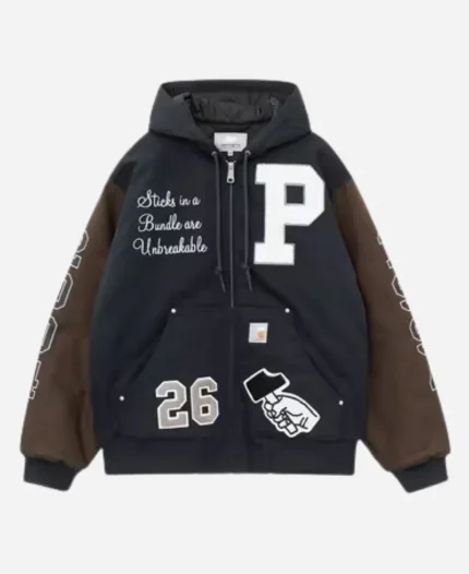 Unisex Patta x Carhartt WIP OG 2026 Active Dark Navy Blue Hooded Jacket