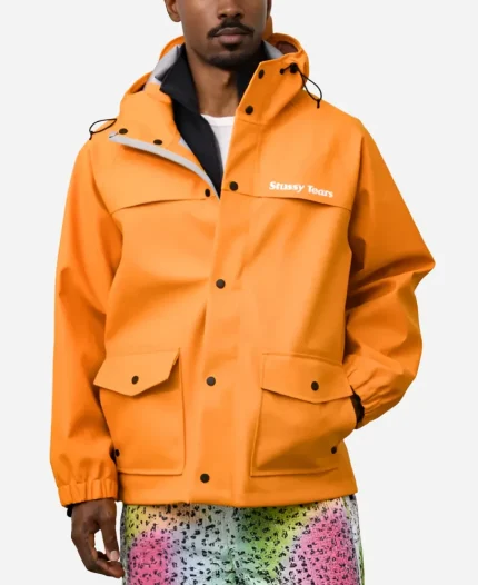 Unisex Stüssy Denim Tears Columbia Orange Hooded Jacket
