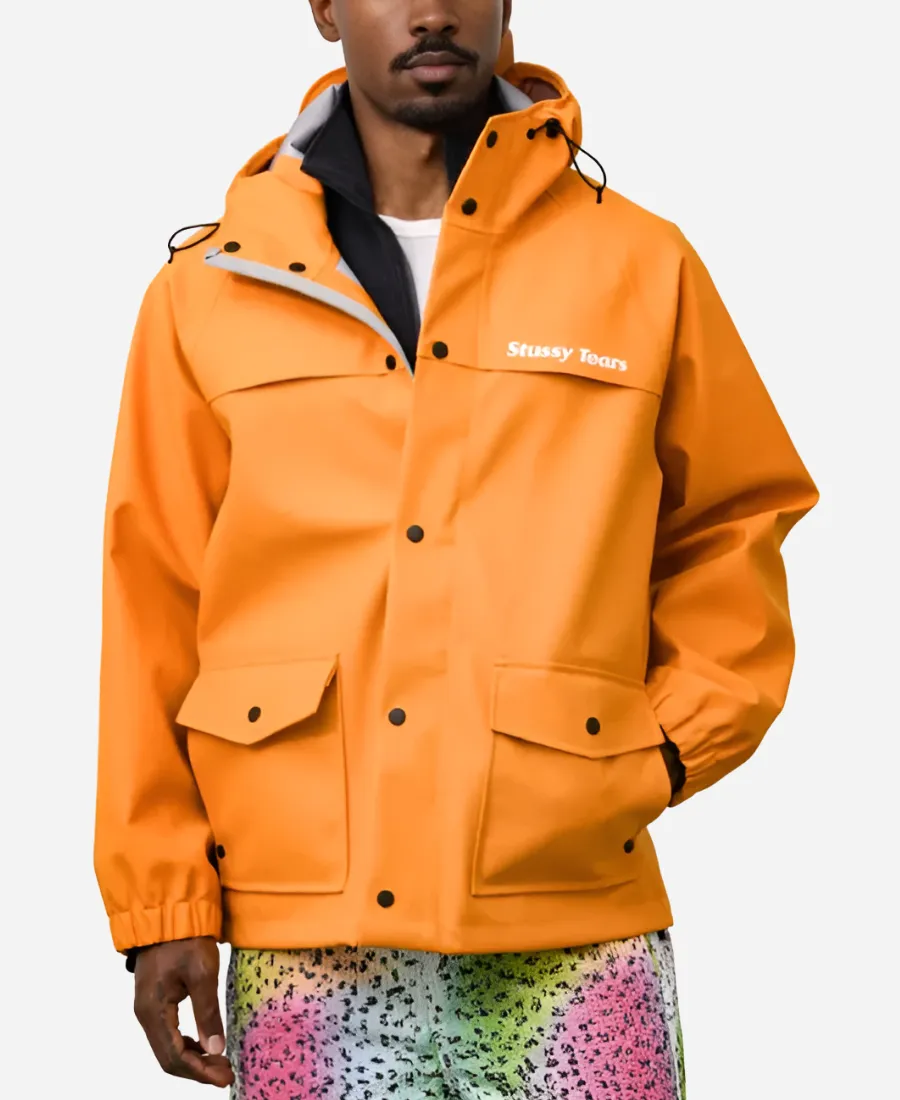 Unisex Stüssy Denim Tears Columbia Hooded Jacket Unisex Stüssy Denim Tears Columbia Orange Hooded Jacket