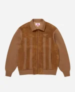 Unisex Supreme x Martine Rose Dusty Blue & Brown Suede Zip Up Cardigan