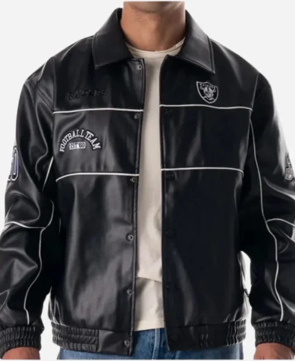 Wild Collective Minwoo Lee Raiders Leather Racing Jacket