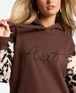 Women's Ariat 2026 Cow Print Brown Hoodie